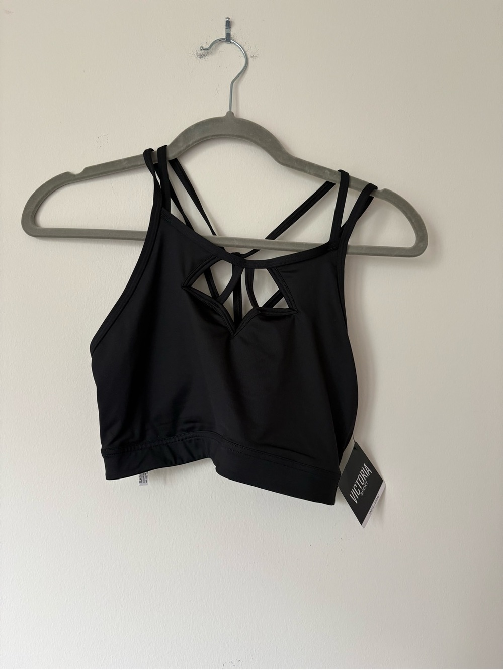 Victoria's Secret Black Strappy Cutout Bralette Sports Bra